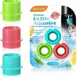 Coupon 👍 AIEVE Bottle Adapter Compatible With Sodastream Machine, 3 Pack 28 Mm Bubble Bottle Adapter Compatible With Sodastream Fizzi, For SodaStream Terra, For SodaStream Art (Green, Blue, Pink) 💯 -Small Appliance Parts Shop 51aAYuavZRL. AC