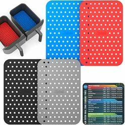 Coupon 😀 LOTTELI KITCHEN Reusable Silicone Air Fryer Liners 3 Pack With Air Fryer Magnetic Cheat Sheet, Easy Clean Air Fryer Accessories, Non Stick, AirFryer Accessory Parchment Paper Replacement - 8.5" Square 💯 -Small Appliance Parts Shop 51aOXZxJ4FL. AC