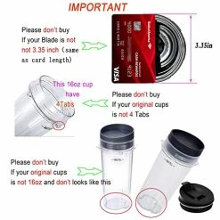 Budget 😀 ABTER 16oz Blender Cup Set For Ninja Replacement Parts Single Serve Blender Cup With Lids Set For BL770 BL780 BL660 BL740 BL810 Nutri Ninja Series Blenders (2-pack) 🛒 -Small Appliance Parts Shop 51aj7H6l7xL