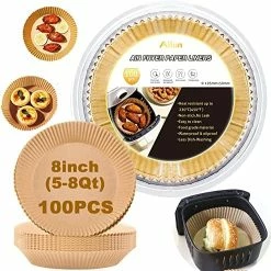 Flash Sale 🧨 Ailun Air Fryer Disposable Paper Liners, 100PCS Non-Stick Air Fryer Parchment Liner, Oil Resistant, Waterproof, Food Grade Baking Paper For 2-5 QT Air Fryer Baking Roasting Microwave 6.5inch 🌟 -Small Appliance Parts Shop 51asioJazxL. AC