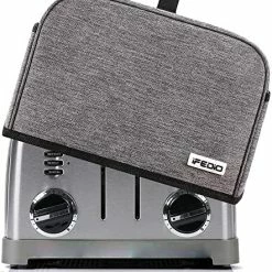 Coupon 😍 IFedio 2 Slice Toaster Cover With Two Pockets For Storing Knife,Grey 👍 -Small Appliance Parts Shop 51b0HsmyCaL. AC