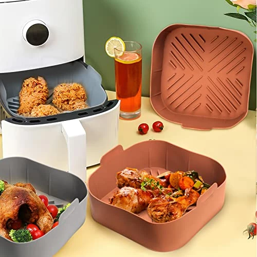 Wholesale ✨ Silicone Air Fryer Basket Liners Square - 2Pcs Reusable Air Fryer Silicone Pots For Food Safe Air Fryers Oven Accessories(8.1 Inch) 8 Inch-square ❤️ 7 Wholesale ✨ Silicone Air Fryer Basket Liners Square - 2Pcs Reusable Air Fryer Silicone Pots For Food Safe Air Fryers Oven Accessories(8.1 Inch) 8 Inch-square ❤️ - Image 5