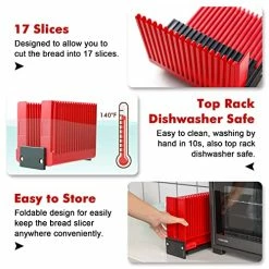 Flash Sale 😍 Geedel Bread Slicer For Homemade Bread Loaf Bagels, Bread Slicing Guide Easy To Clean Flodable And Campact Bread Cutter Without BPA Whit 👍 -Small Appliance Parts Shop 51bqKiteC9L