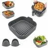 New 😀 Air Fryer Silicone Liners Square, Reusable Silicone Pots For Food Safe With Heat-Proof Gloves, Air Fryers Oven Accessories Liners Basket, 8 Inch For 4 To 7 QT(1 PACK) 💯