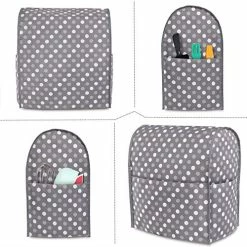 Buy ⌛ Luxja Dust Cover Compatible With 6-8 Quart Stand Mixer, Cloth Cover With Pockets For Stand Mixer And Extra Accessories (Compatible With 6-8 Quart Stand Mixer), Gray Dots 👍 -Small Appliance Parts Shop 51dGCoHfVXL