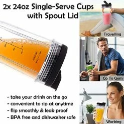 Budget 🥰 Revorit Blender Replacement Parts For Ninja, 2 24oz Cups With To-Go Lids, 7 Fins Extractor Blade, For Nutri Ninja Auto IQ BN801 BL480-30 BL640-30 BL642-30 NN100-30 BL2012 (2 Pack) ❤️ -Small Appliance Parts Shop 51deJ6eCbCL