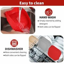 Buy 💯 MaMix Silicone Air Fryer Liners 2 Pack，8 Inch Reusable Air Fryer Pot For 4 To 7 QT Air Fryer Inserts For Oven Microwave Accessories (Red+Grey) 👏 -Small Appliance Parts Shop 51du3d42FYL