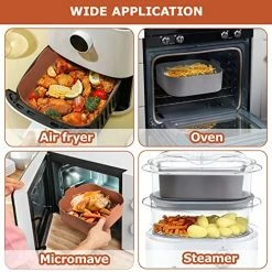Wholesale ✨ Silicone Air Fryer Basket Liners Square - 2Pcs Reusable Air Fryer Silicone Pots For Food Safe Air Fryers Oven Accessories(8.1 Inch) 8 Inch-square ❤️ 11 Wholesale ✨ Silicone Air Fryer Basket Liners Square - 2Pcs Reusable Air Fryer Silicone Pots For Food Safe Air Fryers Oven Accessories(8.1 Inch) 8 Inch-square ❤️ -Small Appliance Parts Shop 51eA501XhzL