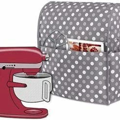 Buy ⌛ Luxja Dust Cover Compatible With 6-8 Quart Stand Mixer, Cloth Cover With Pockets For Stand Mixer And Extra Accessories (Compatible With 6-8 Quart Stand Mixer), Gray Dots 👍 -Small Appliance Parts Shop 51fM4cdt1aL. AC