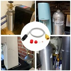 Budget 🛒 KAKSEY Upgraded Soda Machine Co2 Adapter With 40 Inch High Pressure Stainless Steel External Hose, CGA320 Co2 Tank Direct Adapter To TR21-4 G1/2 Soda Water Machine ⌛ -Small Appliance Parts Shop 51kpU03O0aL