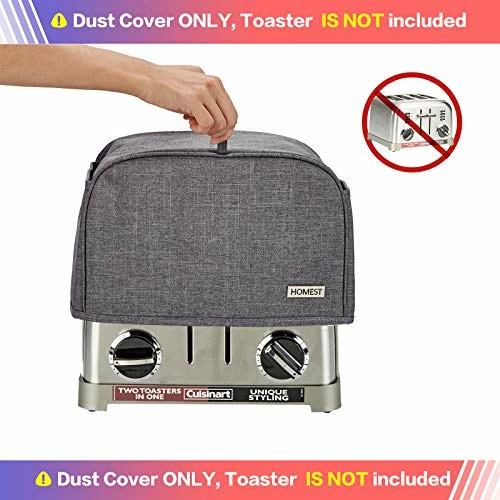 Wholesale π HOMEST 4 Slice Toaster Cover With Pockets, Can Hold Jam Spreader Knife & Toaster Tongs, Dust And Fingerprint Protection, Machine Washable, Grey(Cover Only) π 4 Wholesale π HOMEST 4 Slice Toaster Cover With Pockets, Can Hold Jam Spreader Knife & Toaster Tongs, Dust And Fingerprint Protection, Machine Washable, Grey(Cover Only) π - Image 2