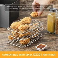 New ✔️ AIEVE Air Fryer Rack Compatible With Ninja Dual Air Fryer, 304 Stainless Steel Multi-Layer Dehydrator Rack Toast Rack Air Fryer Accessories Compatible With Ninja DZ201 Air Fryer Ninja Foodi Air Fryer 🥰 -Small Appliance Parts Shop 51kzHiA7MOL