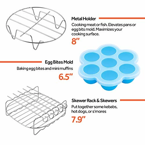 Best Sale 👍 COSORI Air Fryer Accessories, Set Of 6 Fit For Most 5.8Qt And Larger Oven Cake & Pizza Pan, Metal Holder, Skewer Rack & Skewers, Etc, BPA Free, Nonstick 🧥 Coating, Dishwasher Safe, Black 👍 5 Best Sale 👍 COSORI Air Fryer Accessories, Set Of 6 Fit For Most 5.8Qt And Larger Oven Cake & Pizza Pan, Metal Holder, Skewer Rack & Skewers, Etc, BPA Free, Nonstick 🧥 Coating, Dishwasher Safe, Black 👍 - Image 3
