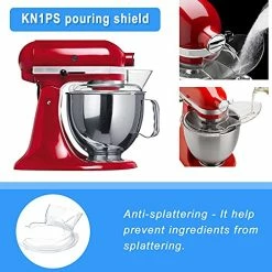 Budget 🥰 KN1PS Pouring Shield 4.5-5 Qt,KN1PS Pouring Shield Stand Mixer Compatible With Kitchen Mixers Bowl, Replace W11312468 W10616906 WPW10616906 W11298367,Prevent Ingredients From Splattering 😍 -Small Appliance Parts Shop 51lo2DurLkS
