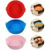 Buy 👍 3-Pack Air Fryer Silicone Pot, 8.5 Inch Air Fryer Basket, Food Grade Air Fryer Accessories, Reusable Air Fryer Liner, Replacement Of Parchment Liners, No Need To Clean The Air Fryer(For 5QT Or Bigger) 🔔