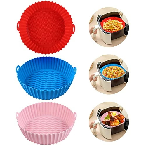 Buy ๐ 3-Pack Air Fryer Silicone Pot, 8.5 Inch Air Fryer Basket, Food Grade Air Fryer Accessories, Reusable Air Fryer Liner, Replacement Of Parchment Liners, No Need To Clean The Air Fryer(For 5QT Or Bigger) ๐ 3 Buy ๐ 3-Pack Air Fryer Silicone Pot, 8.5 Inch Air Fryer Basket, Food Grade Air Fryer Accessories, Reusable Air Fryer Liner, Replacement Of Parchment Liners, No Need To Clean The Air Fryer(For 5QT Or Bigger) ๐
