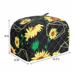 New 🤩 QCWN 2-Slice Toaster Cover,Bread Toaster Oven Dustproof Cover,Waterproof Kitchen Small Appliance Cover Kitchen Broiler Appliance Organizer Bag Anti Fingerprint Protection For 👩 Woman Gift-Top Handle Design (Sunflower) 😀 -Small Appliance Parts Shop 51n8PfGoL2L