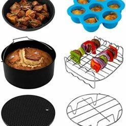 Best Sale 👍 COSORI Air Fryer Accessories, Set Of 6 Fit For Most 5.8Qt And Larger Oven Cake & Pizza Pan, Metal Holder, Skewer Rack & Skewers, Etc, BPA Free, Nonstick 🧥 Coating, Dishwasher Safe, Black 👍 15 Best Sale 👍 COSORI Air Fryer Accessories, Set Of 6 Fit For Most 5.8Qt And Larger Oven Cake & Pizza Pan, Metal Holder, Skewer Rack & Skewers, Etc, BPA Free, Nonstick 🧥 Coating, Dishwasher Safe, Black 👍 -Small Appliance Parts Shop 51oOiy3Rv L. AC