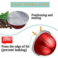 Cheap ✔️ CAPMESSO Aluminum Foils Lids To Reuse Vertuoline Capsules Coffee Pods Compatible With Nespresso VertuoLine Machine 64mm(100/package) 🤩 -Small Appliance Parts Shop 51oT5skmJwL