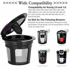 Outlet 🧨 6 Pack Reusable K Cups For Keurig, LivingAid Refillable K CUPS Coffee Filters, Stainless Mesh Reusable Coffee Pods Compatible With Keurig 1.0 Or 2.0 Keurig Coffee Maker, BPA Free 2 Packs Black 🛒