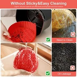 Best deal 🎁 Vyaji Air Fryer Silicone Liners & Air Fryer Magnetic Cheat Sheet, 3-6.8Qt Non-Stick Liners, Heat-Resistant And Easy To Clean, Air Fryer Silicone Pot For Air Fryer, Baking Roasting Microwave(8 Inch) 1+1set 💯 -Small Appliance Parts Shop 51p4x3HY6VL