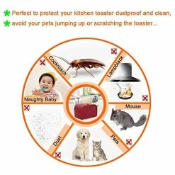 Outlet 😀 BETTERLEE 4 Slice Toaster Cover, Kitchen Small Appliance Cover Fingerprint And Greasy Protection, Machine Washable Polyester Toaster Dustproof Cover (Red) 💯 -Small Appliance Parts Shop 51pquQimKPL