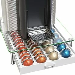 New 🎁 Deco Brothers DecoBros Crystal Tempered Glass Nespresso Vertuoline Storage Drawer Holder For Capsules Black 🔔 -Small Appliance Parts Shop 51q9jfZn sL. AC