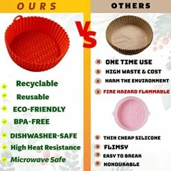 Cheap 🤩 MJ MarkoJo MarkoJo 3PCS 7.5 Inch Air Fryer Liners Silicone - Microwave Oven Bowl - Eco-Friendly- Reusable - Recyclable - BPA-free, Heat Resistant, Nonstick, And Easy Cleaning - Kitchen Gadgets Must Have Foodie Blue, Red, And Green 👍 -Small Appliance Parts Shop 51qyJDGfknL