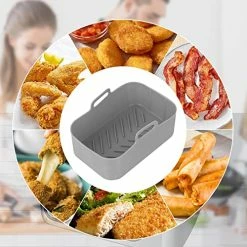 Cheap 🛒 2pcs Air Fryer Silicone Pot For Ninja Foodi Dual DZ201 | Reusable Silicone Air Fryer Liner | Rectangle Air Fryer Basket For Ninja 8 QT Air Fryer | Easy Cleaning Food Safe Air Fryer Accessories (Gray) 🎁 -Small Appliance Parts Shop 51sIvIH4dKL