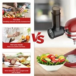 Hot Sale 🎁 Slicer Shredder Attachment For Kitchenaid Stand Mixer, Cofun Shredder Accessories,Kitchen Aid Mixer Assecories For Kitchenaid Mixer, Cheese Grater Attachment For Kitchenaid With 3 Blades White 🔥 -Small Appliance Parts Shop 51tLcHZrjOL