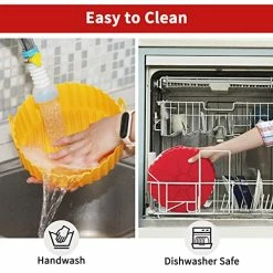 Cheapest 🥰 OUTXE 2-Pack Air Fryer Silicone Liners 8.5inch For 5 To 8 QT Reusable Air Fryer Pot Round Air Fryer Silicone Baking Tray Easy Cleaning For Oven Accessories (Red+Yellow) ✔️ -Small Appliance Parts Shop 51tlpSDFrZL