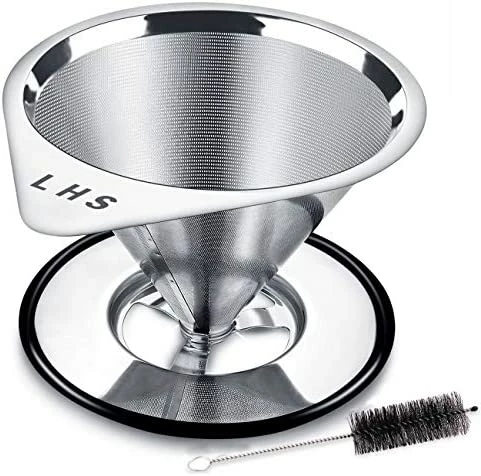 Top 10 ✔️ Pour Over Coffee Dripper Stainless Steel LHS Slow Drip Coffee Filter Metal Cone Paperless Reusable Single Cup Coffee Maker 1-2 Cup With Non-slip Cup Stand And Cleaning Brush Golden Mesh 1-2 Cups ⭐ 9 Top 10 ✔️ Pour Over Coffee Dripper Stainless Steel LHS Slow Drip Coffee Filter Metal Cone Paperless Reusable Single Cup Coffee Maker 1-2 Cup With Non-slip Cup Stand And Cleaning Brush Golden Mesh 1-2 Cups ⭐ - Image 7