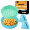 Best reviews of 😉 PPKKAI Air Fryer Silicone Liners 8 Inch, 2 Pack Air Fryer Silicone Pot With 2 Mittens, Food-Grade Silicone Air Fryer Liners Reusable Air Fryer Accessories (Green And Blue) Gray And Gray ⌛