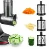 Best Sale 🔥 Slicer Shredder Attachments For AMZCHEF Masticating Juicer,ZM1501&GM3001 Food Slicers Cheese Grater Attachment,Slicer Accessories With 3 Interchangeable Blades Silver ⭐