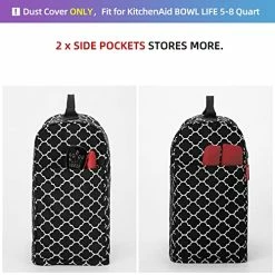 New ⌛ NICOGENA Stand Mixer Cover Compatible With KitchenAid Bowl Lift 5-8 Quart, Dust Cover With Zipper Pocket For Accessories, Lantern Black 🎁 -Small Appliance Parts Shop 51vqBRCaWuL