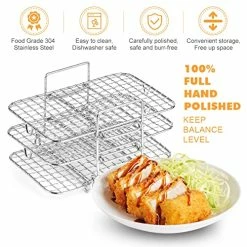 New ✔️ AIEVE Air Fryer Rack Compatible With Ninja Dual Air Fryer, 304 Stainless Steel Multi-Layer Dehydrator Rack Toast Rack Air Fryer Accessories Compatible With Ninja DZ201 Air Fryer Ninja Foodi Air Fryer 🥰 -Small Appliance Parts Shop 51xgOqzOBEL