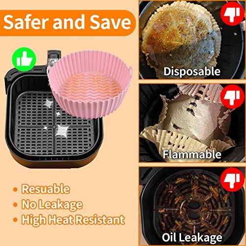 Buy ๐ 3-Pack Air Fryer Silicone Pot, 8.5 Inch Air Fryer Basket, Food Grade Air Fryer Accessories, Reusable Air Fryer Liner, Replacement Of Parchment Liners, No Need To Clean The Air Fryer(For 5QT Or Bigger) ๐ 5 Buy ๐ 3-Pack Air Fryer Silicone Pot, 8.5 Inch Air Fryer Basket, Food Grade Air Fryer Accessories, Reusable Air Fryer Liner, Replacement Of Parchment Liners, No Need To Clean The Air Fryer(For 5QT Or Bigger) ๐ - Image 3