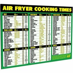 Budget 😍 AKS Magnets Air Fryer Cooking Times Magnetic Cheat Sheet - Extra Large Easy To Read 11” X 8.5” Airfryer Kitchen Accessory - Quick Reference Guide Magnet For Over 90 Popular Airfry Foods - Cook Healthy Meals F 💯