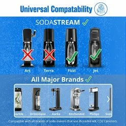 New 😀 Soda Sense Eco-Friendly 60L CO2 Cylinder For Sodastream + $15 Amazon Gift Card W/Refill, Refilled In USA, 14.5 Oz [NOT FOR ART & TERRA] No Late Fees Exchange, Carbonator Cartridge Gas Canister 2 Pack 👍 -Small Appliance Parts Shop 61PniR0P48L
