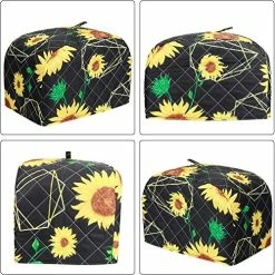 New 🤩 QCWN 2-Slice Toaster Cover,Bread Toaster Oven Dustproof Cover,Waterproof Kitchen Small Appliance Cover Kitchen Broiler Appliance Organizer Bag Anti Fingerprint Protection For 👩 Woman Gift-Top Handle Design (Sunflower) 😀 -Small Appliance Parts Shop 61XUteCnawL