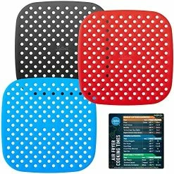 Coupon 😀 LOTTELI KITCHEN Reusable Silicone Air Fryer Liners 3 Pack With Air Fryer Magnetic Cheat Sheet, Easy Clean Air Fryer Accessories, Non Stick, AirFryer Accessory Parchment Paper Replacement - 8.5" Square 💯 -Small Appliance Parts Shop 61hJqXOZVUS. AC 1