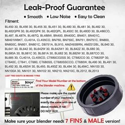 Budget 🥰 Revorit Blender Replacement Parts For Ninja, 2 24oz Cups With To-Go Lids, 7 Fins Extractor Blade, For Nutri Ninja Auto IQ BN801 BL480-30 BL640-30 BL642-30 NN100-30 BL2012 (2 Pack) ❤️ -Small Appliance Parts Shop 61qZrTzYMuL