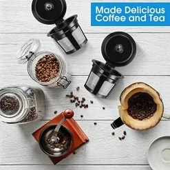 Best deal ✔️ Kicovitifa Reusable K Cups, 4 Pack Universal Fit Reusable Coffee Filters With Food Grade Stainless Steel Mesh Eco-Friendly Coffee Reusable Pods For Keurig 1.0 And 2.0 Brewers (Black) 🔔 -Small Appliance Parts Shop 61wSYFF1ocL